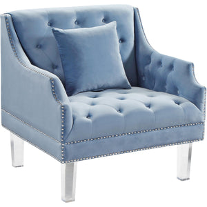 Meridian Roxy Sky Blue Velvet Chair