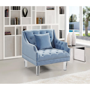 Meridian Roxy Sky Blue Velvet Chair