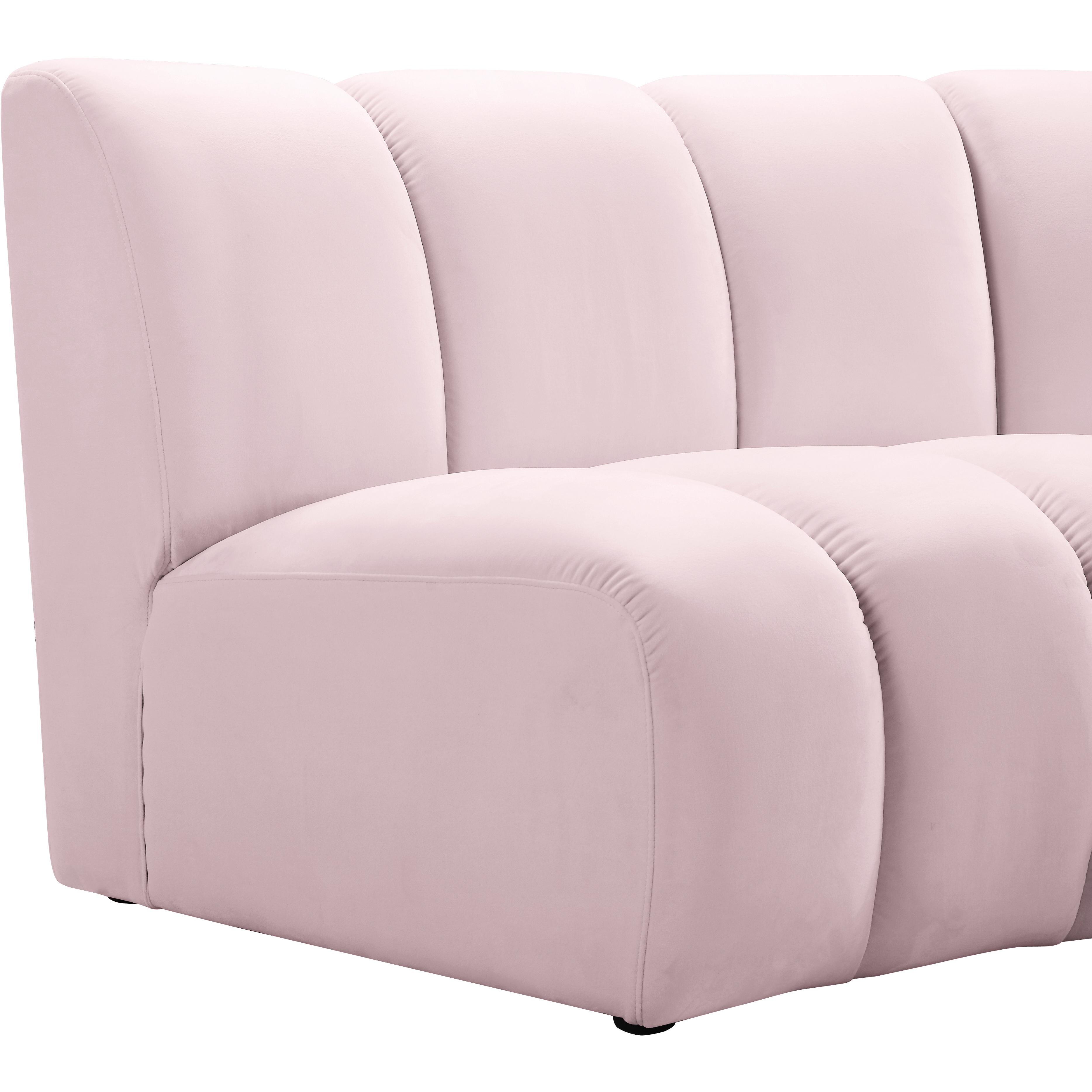 Meridian Infinity Pink Velvet Modular Chair