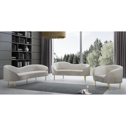 Meridian Ritz Cream Velvet Chair