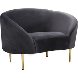 Meridian Ritz Grey Velvet Chair