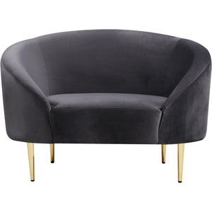 Meridian Ritz Grey Velvet Chair