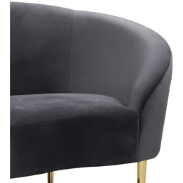 Meridian Ritz Grey Velvet Chair