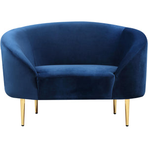 Meridian Ritz Navy Velvet Chair