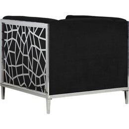 Meridian Opal Black Velvet Chair