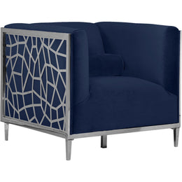 Meridian Opal Navy Velvet Chair