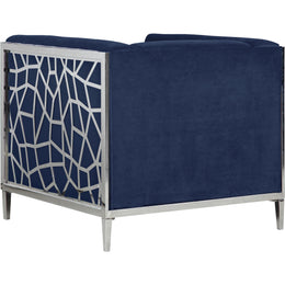 Meridian Opal Navy Velvet Chair