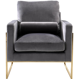 Meridian Mila Grey Velvet Chair