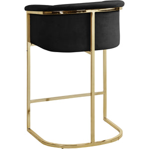 Meridian Donatella Black Velvet Stool