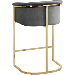 Meridian Donatella Grey Velvet Stool