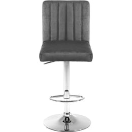 Meridian Joel Grey Velvet Adjustable Stool