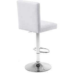 Meridian Joel White Velvet Adjustable Stool