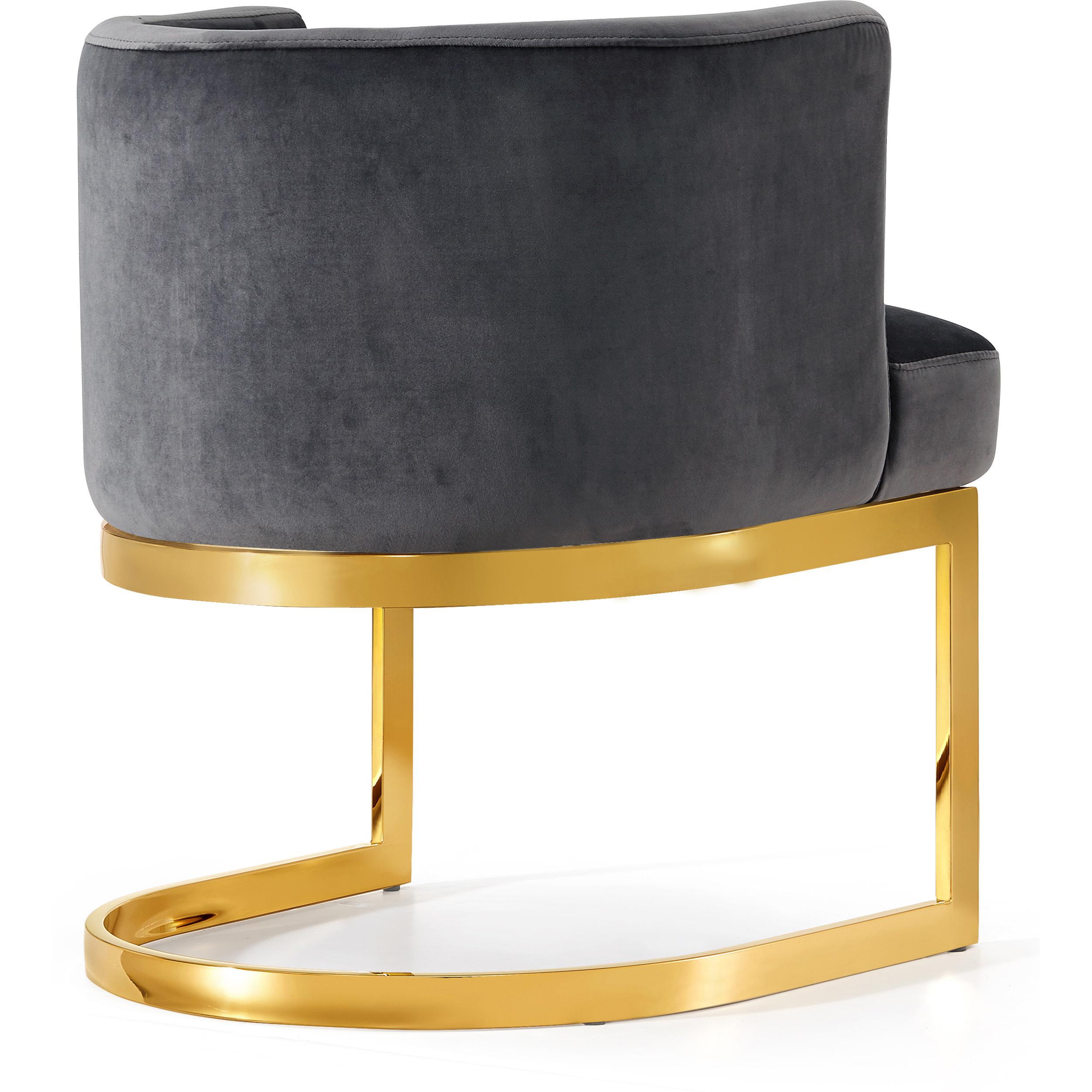 Meridian Gianna Grey Velvet Dining Chair