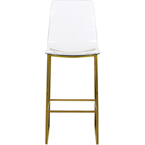 Meridian Lumen Gold Metal/Lucite Polycarbonate Stool