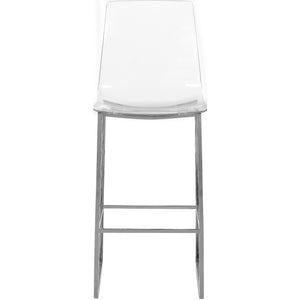 Meridian Lumen Chrome Metal/Lucite Polycarbonate Stool