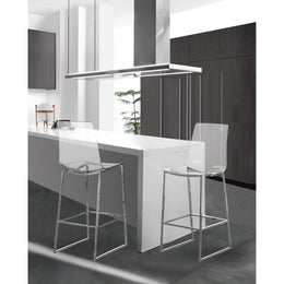 Meridian Lumen Chrome Metal/Lucite Polycarbonate Stool