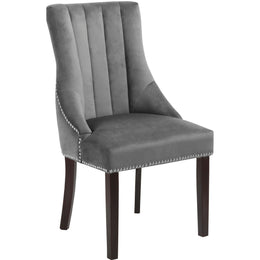 Meridian Oxford Grey Velvet Dining Chair