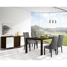 Meridian Oxford Grey Velvet Dining Chair