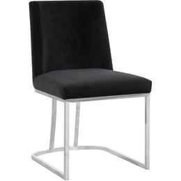 Meridian Heidi Black Velvet Dining Chair