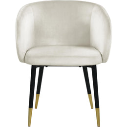 Meridian Louise Cream Velvet Dining Chair