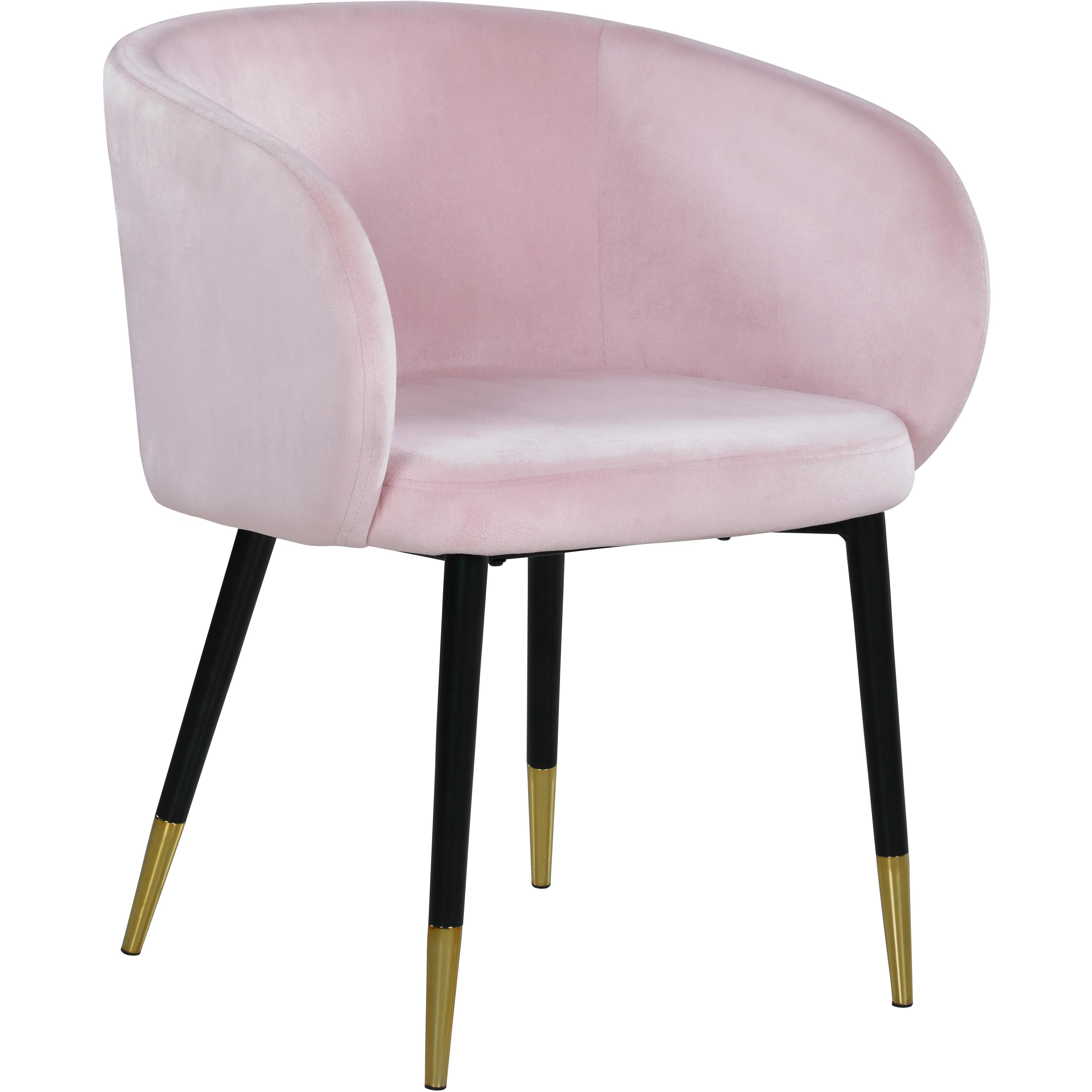 Meridian Louise Pink Velvet Dining Chair