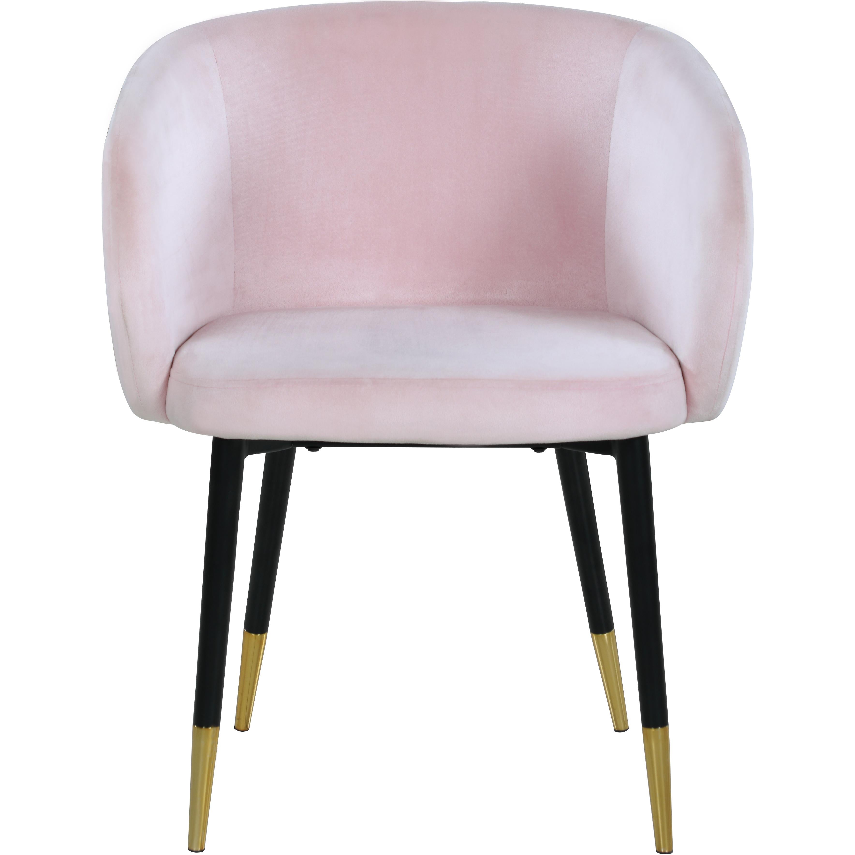 Meridian Louise Pink Velvet Dining Chair