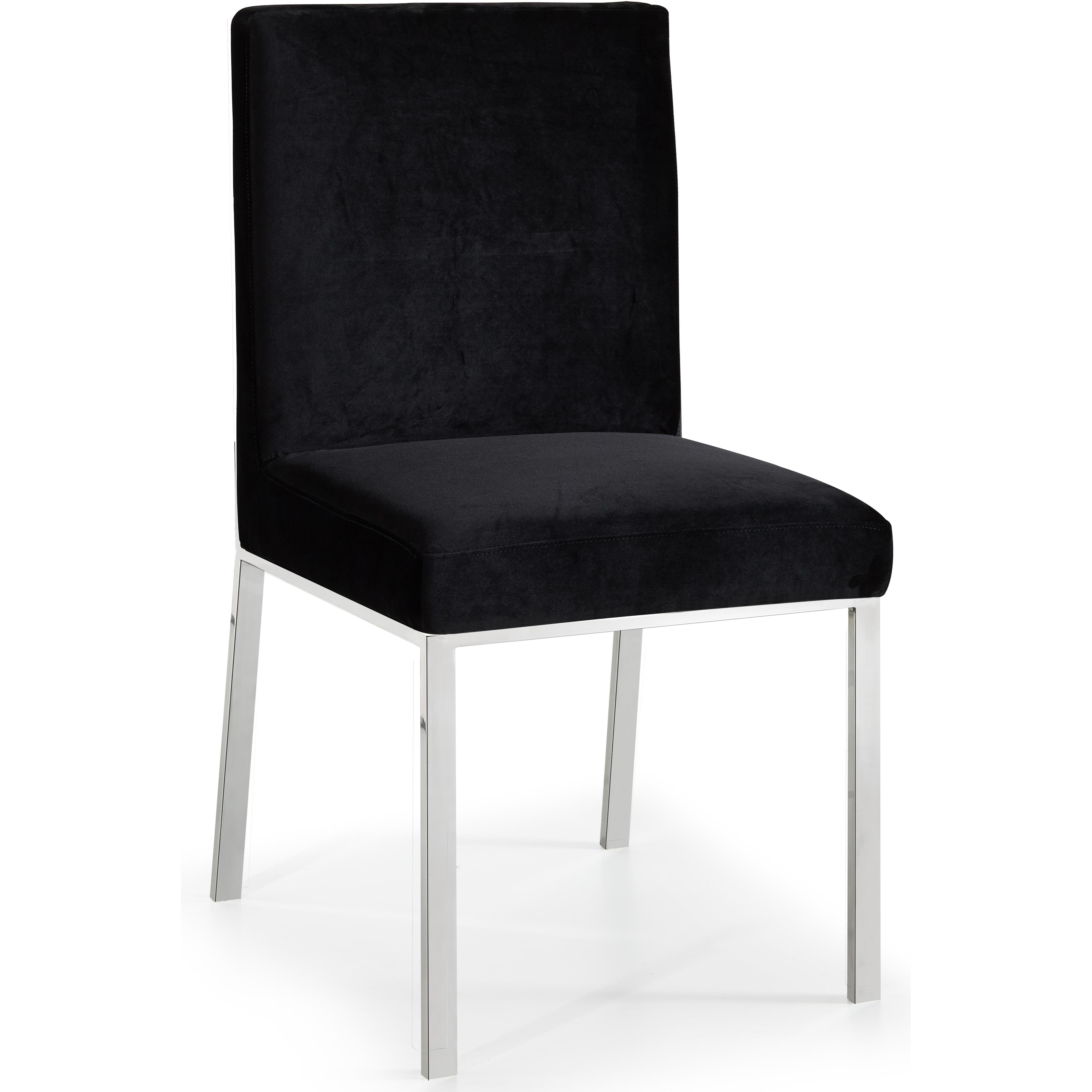 Meridian Opal Black Velvet Dining Chair