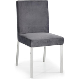 Meridian Opal Grey Velvet Dining Chair
