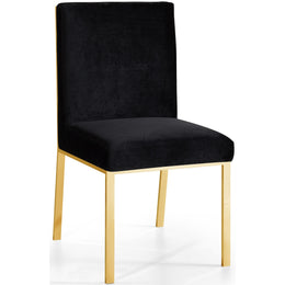 Meridian Opal Black Velvet Dining Chair