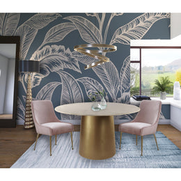 Meridian Owen Pink Velvet Dining Chair