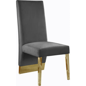 Meridian Porsha Grey Velvet Dining Chair