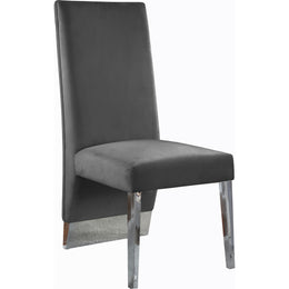 Meridian Porsha Grey Velvet Dining Chair