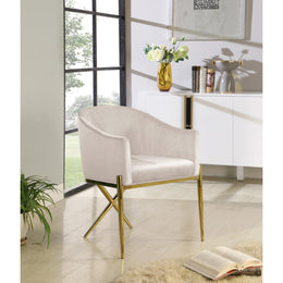 Meridian Xavier Cream Velvet Dining Chair