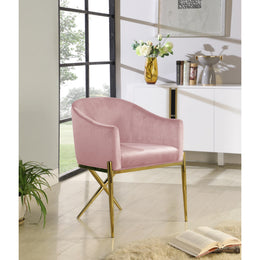 Meridian Xavier Pink Velvet Dining Chair