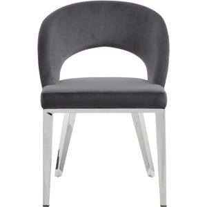 Meridian Roberto Grey Velvet Dining Chair