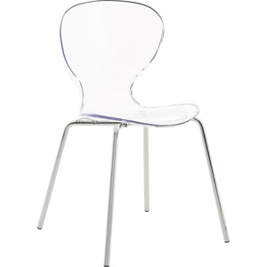 Meridian Clarion Chrome Metal Dining Chair