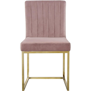 Meridian Giselle Pink Velvet Dining Chair