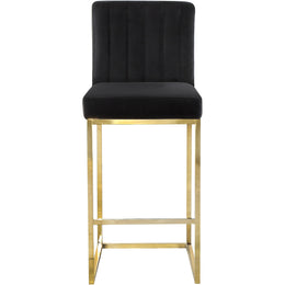Meridian Giselle Black Velvet Stool