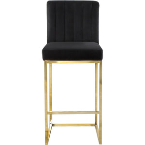 Meridian Giselle Black Velvet Stool