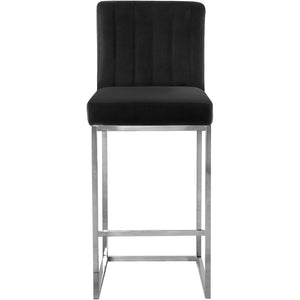 Meridian Giselle Black Velvet Stool