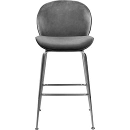 Meridian Paris Grey Velvet Stool