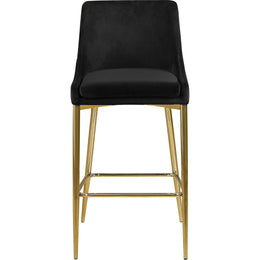 Meridian Karina Black Velvet Stool