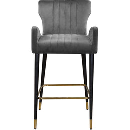 Meridian Luxe Grey Velvet Stool