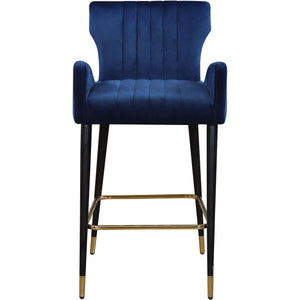 Meridian Luxe Navy Velvet Stool