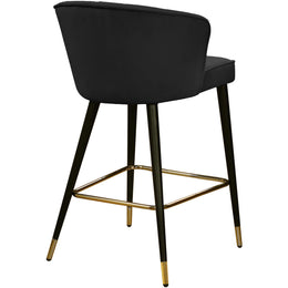 Meridian Cassie Black Velvet Stool