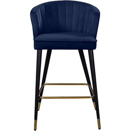 Meridian Cassie Navy Velvet Stool