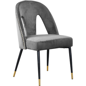 Meridian Akoya Grey Velvet Dining Chair