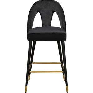 Meridian Akoya Black Velvet Stool