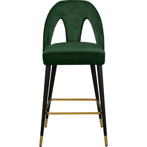Meridian Akoya Green Velvet Stool