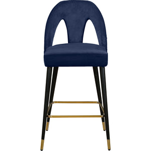 Meridian Akoya Navy Velvet Stool